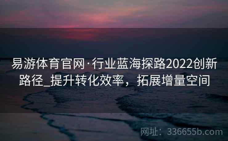 易游体育官网·行业蓝海探路2022创新路径_提升转化效率，拓展增量空间