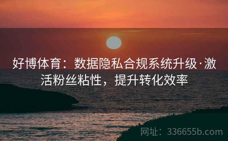 好博体育：数据隐私合规系统升级·激活粉丝粘性，提升转化效率